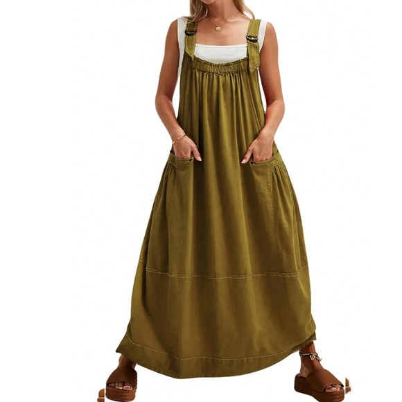 Solid Reverse Stitch Tie Back Minimalist Dress - Picture 7 of 9